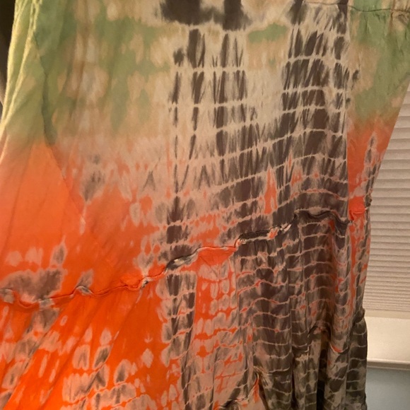 Lola Tie-Dye Maxi Dress in Green, Orange, and Gray - Picture 6 of 11